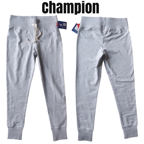 Champion Women's Heritage Wide Waistband Oxford Grey Light Jogger Slim Fit Md - Picture 2 of 16
